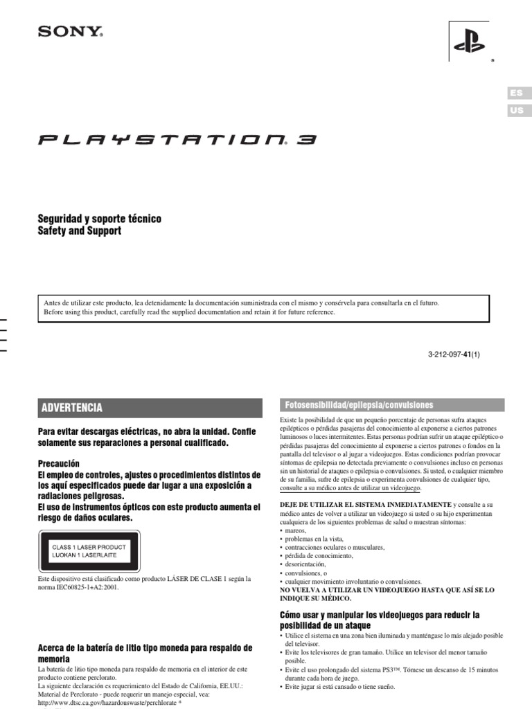 Playstation 3 Manual Técnico PDF Playstation 3 Blu Ray
