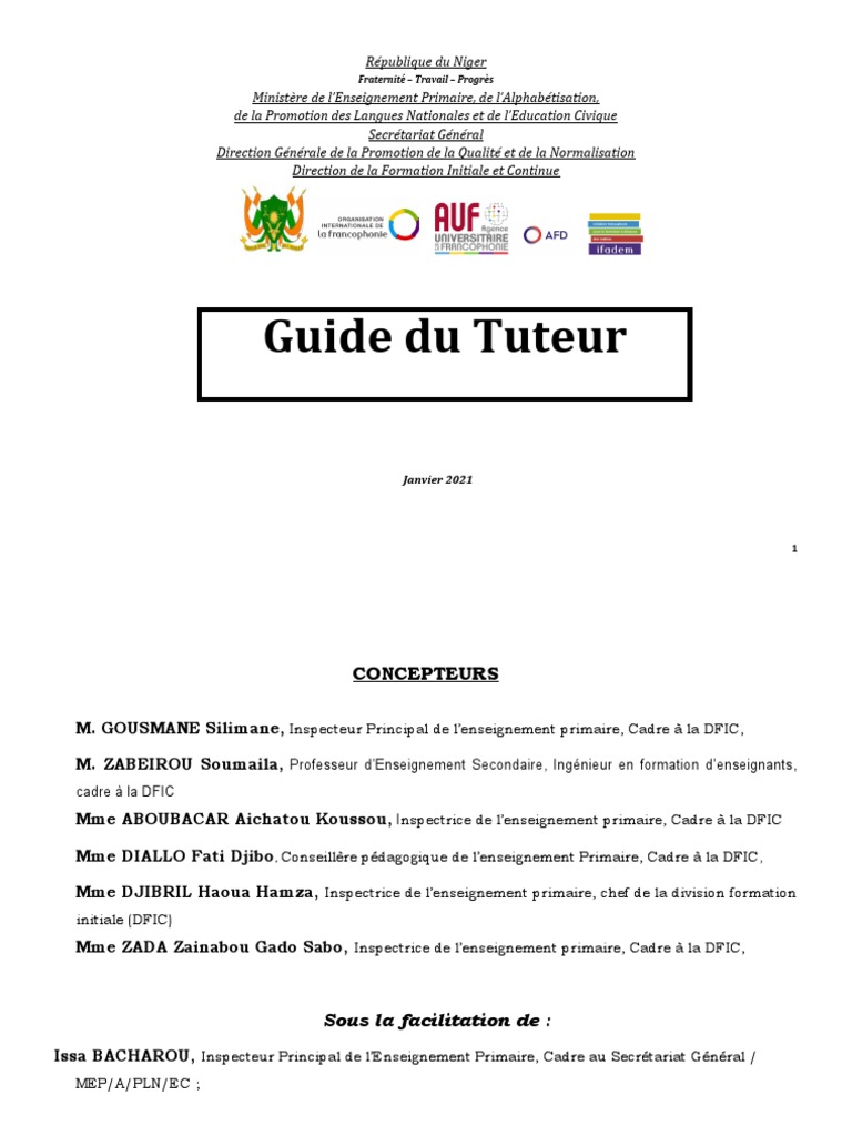 Guide de Formation pour Tuteurs d'Écoles | PDF | Pédagogie | Méthode d ...