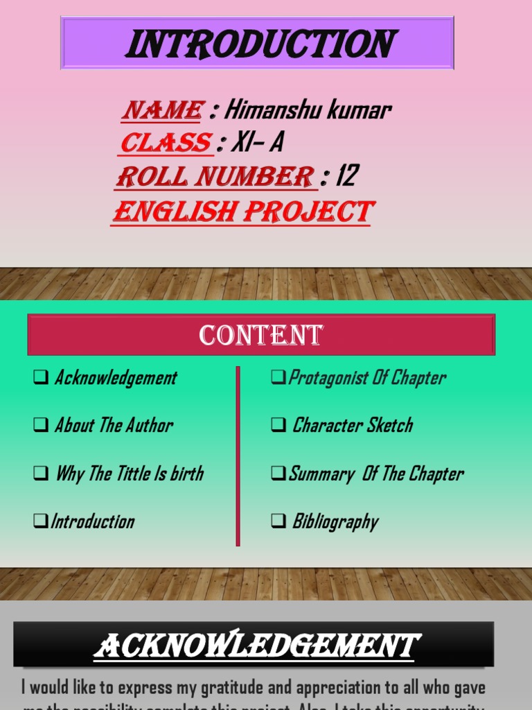 11th English Project | PDF