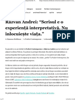 Răzvan Andrei "Scrisul e o Experiență Interpretativă. Nu Înlocuiește Viața." - de Vorbă Cu Sine