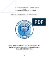 Reglamento internado Escuela Psicología UANCV