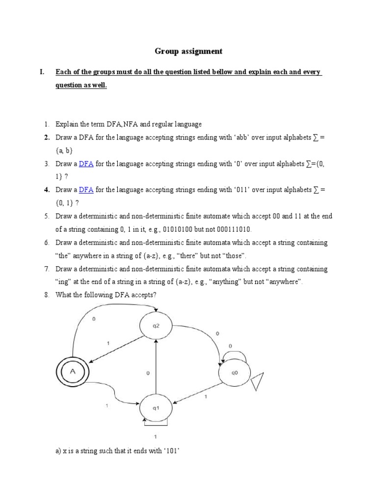 DFA Assignment and Questions | PDF | Language Arts & Discipline ...