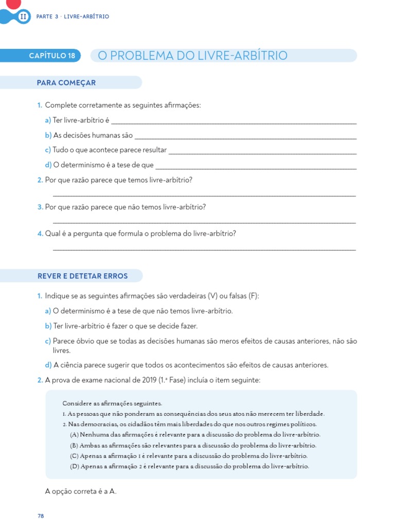 O Problema do Livre-Arbítrio Explicado | PDF | Livre arbítrio | Ciência ...