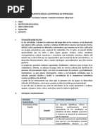 Planificación de La Experiencia de Aprendizaje