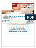 Narayana - 15!06!2022 - Outgoing SR - Jee Main Model Gtm-10 - Ques