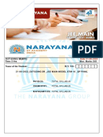 Narayana 21-06-2022 Outgoing SR Jee Main Model GTM 16 QP Final