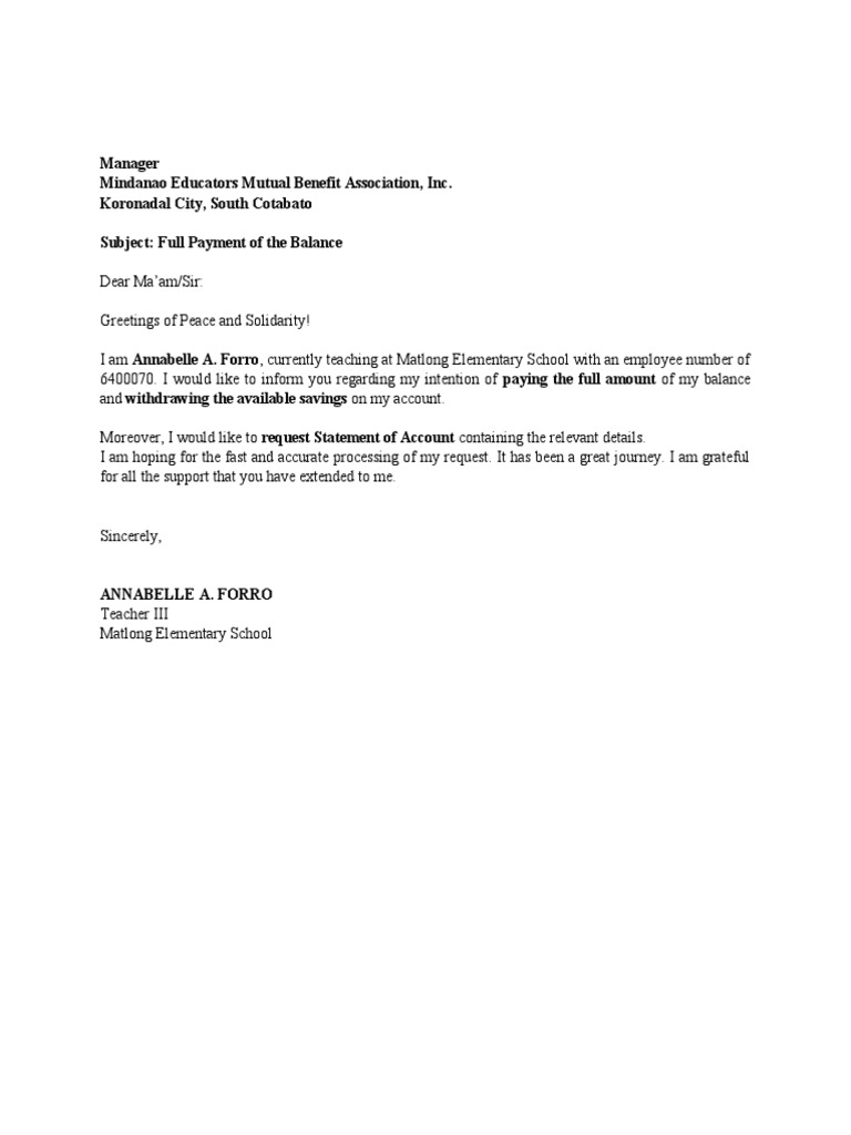 Letter To MEMBAI | PDF | Wellness