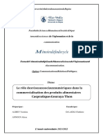 Mémoiredefindecycle: Le Rôle Desréseauxsociauxnumériques Dans La Commercialisation Des Produits Alimentaires