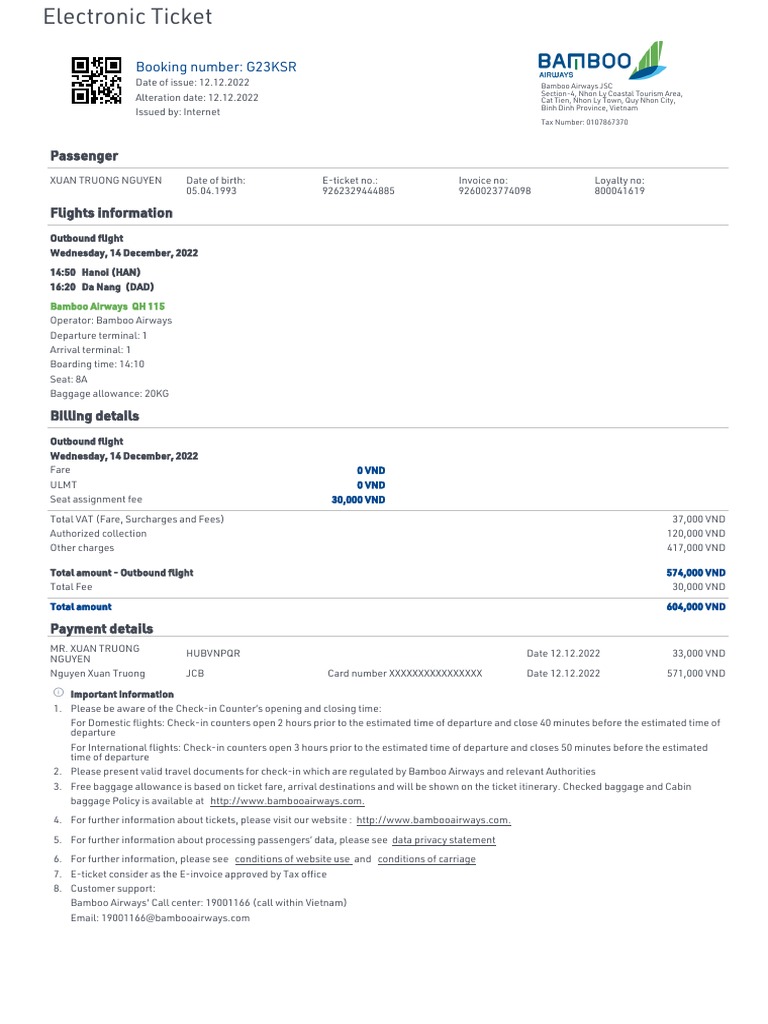 E Ticket Pdf Transport