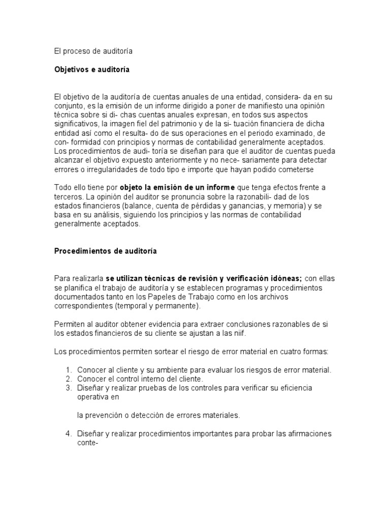 El Proceso de Auditoría | PDF | Auditoría | Contralor
