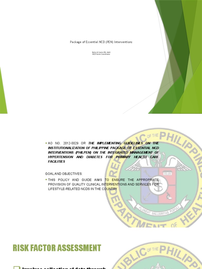 PHILPEN Guidelines for NCD Management | PDF | Self-Improvement | Wellness