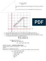 Distance Formula Activity Sheet