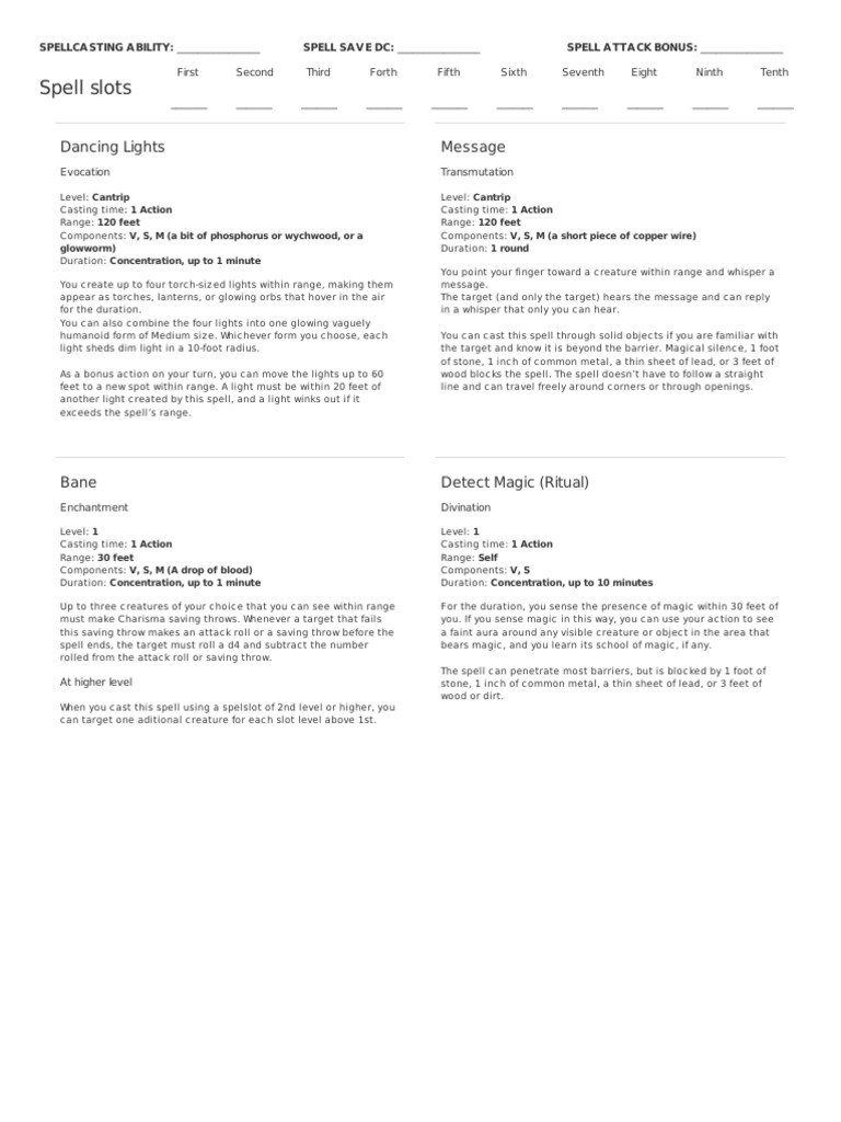Spells | PDF