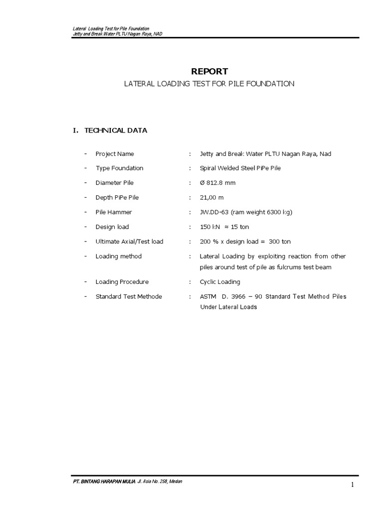 Lateral Load Test for Pile Foundation | PDF | Deep Foundation ...