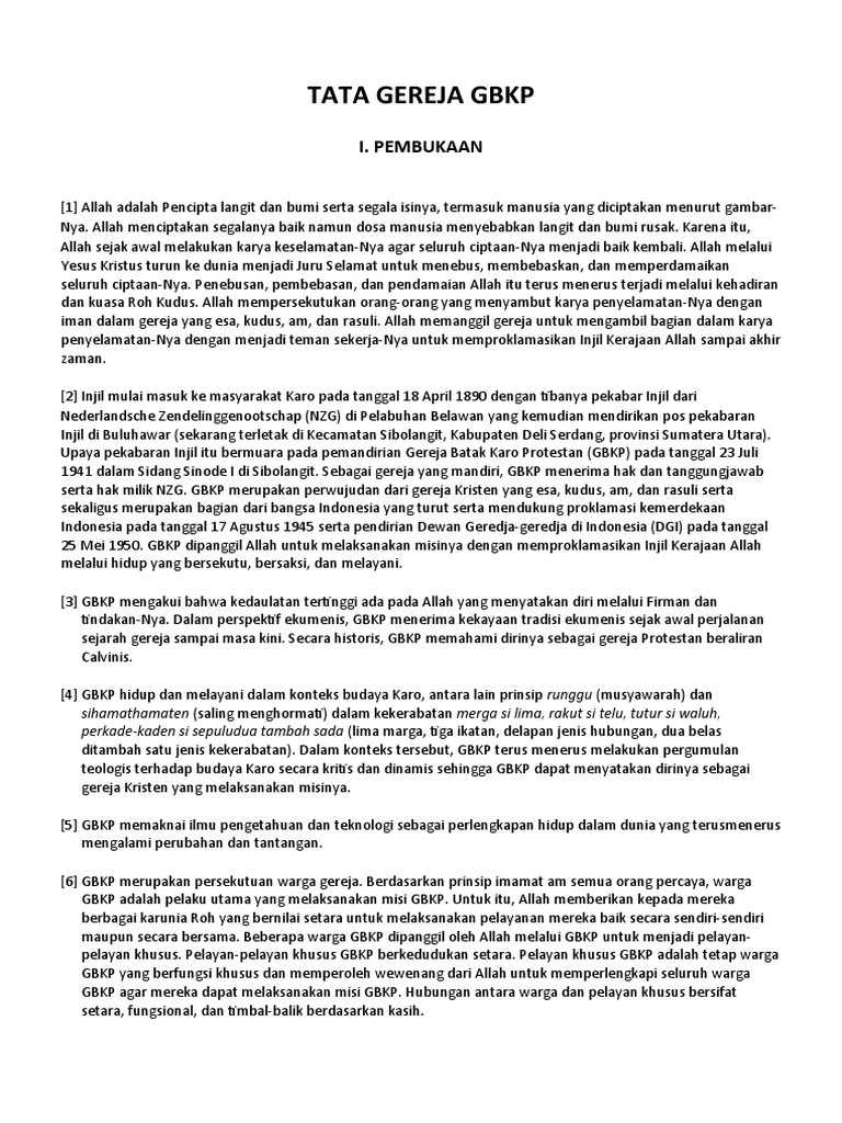 Tata Gereja Gbkp Pdf
