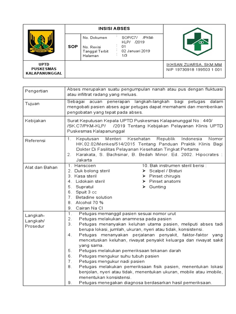 SOP Insisi Abses | PDF