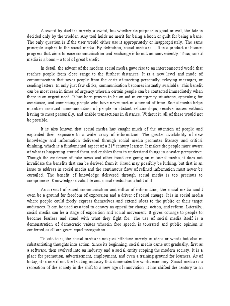 Social Media: A Boon or Bane | PDF | Social Media | Popular Culture ...