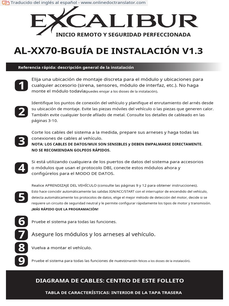 ALXX70B Install Guide V13 1886 English En.es PDF Relé