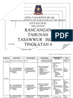 Rancangan Tahunan Tasawwur Islam Tingkatan 4 2019