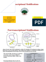 Post-Transcriptional Modifications: Arun Kumar PHD Scholar Centre For Molecular Biology Central University of Jammu