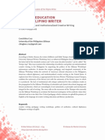 Conchitina R. Cruz - The (Mis) Education of The Filipino Writer, The Tiempo Age and Institutionalized Creative Writing in The Philippines (Final)