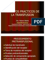 Aspectos prácticos de la transfusión de sangre