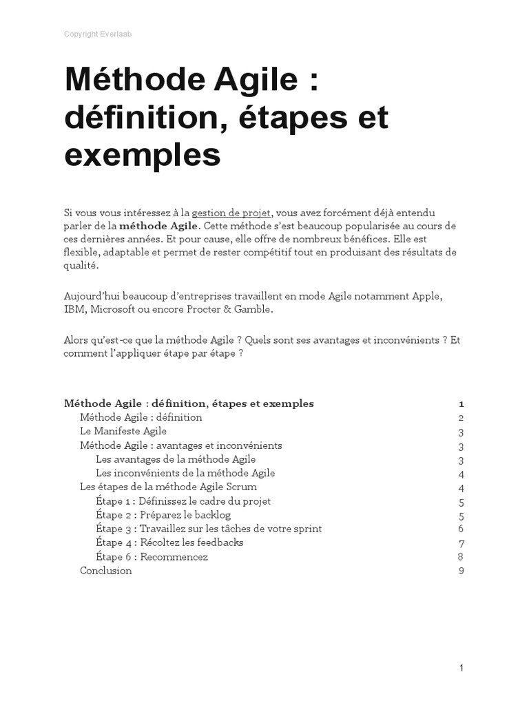 Le Guide de La Méthode Agile | PDF | Méthode agile | Scrum (développement)