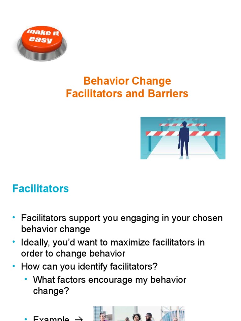 Facilitators and Barriers to Behavior Change PDF