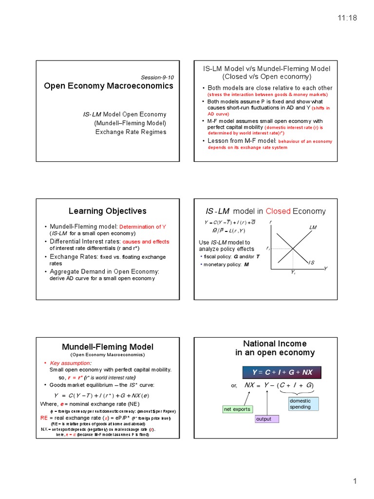 Open Economy - Session 9-10 | PDF | Fiscal Policy | Exchange Rate