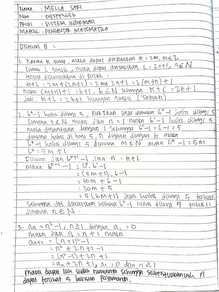 Diskusi 8 Pengantar Matematika Pdf