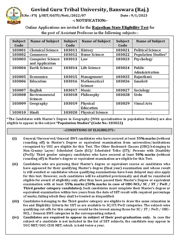 Rajasthan Set Exam Previous Question Papers