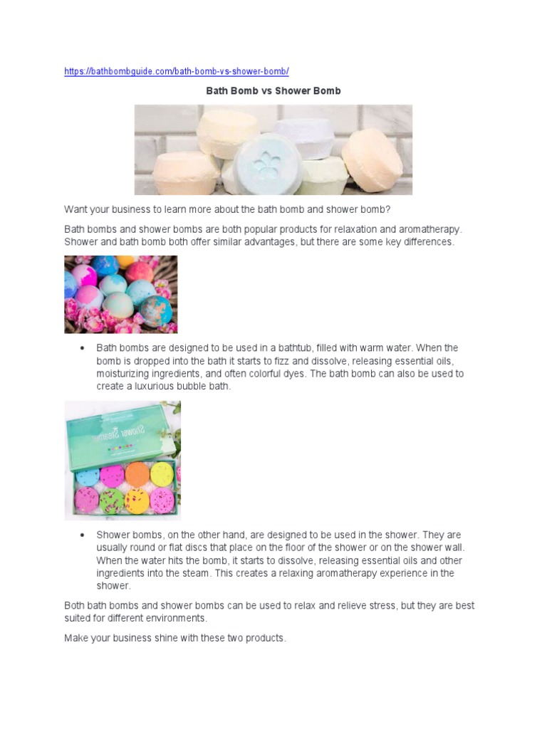 MuhammadBath Bomb Vs Shower Bomb PDF