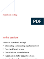 Hypothesis Testing Guide for Population Mean & Proportion