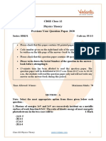 CBSE Class 12 Physics Question Paper 2020