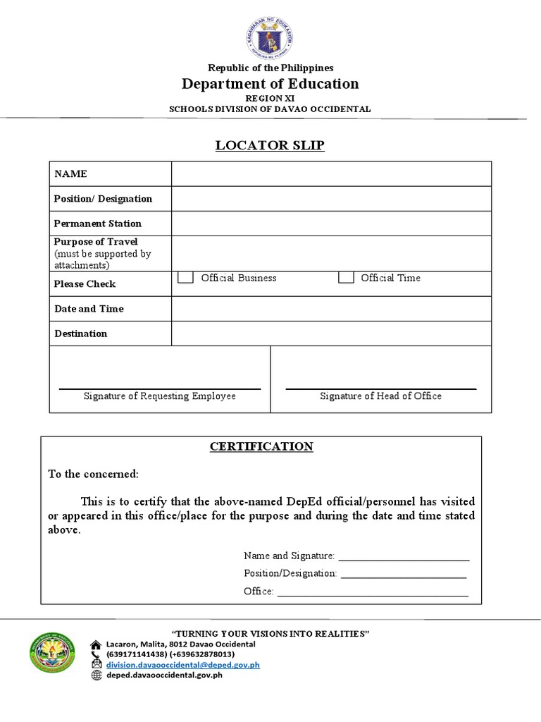 Locator slip new template pdf