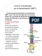 1 - Décrire Le Microscope Électronique À Transmission (MET)