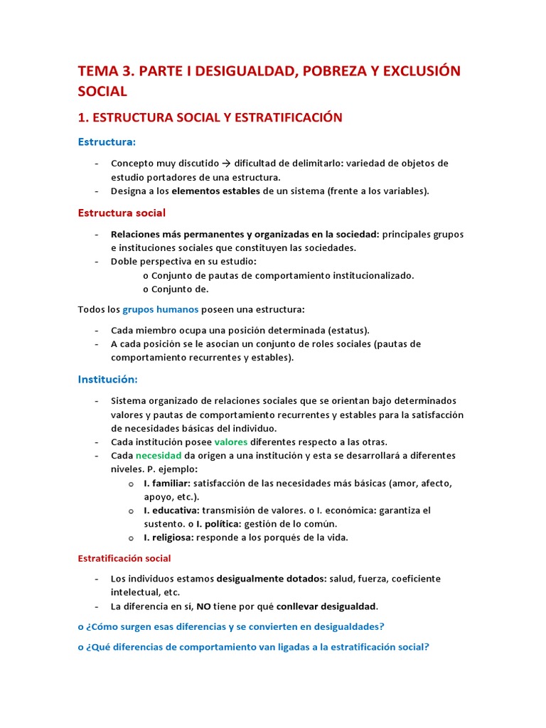 Desigualdad y Estratificación Social | PDF | Pobreza | Pobreza e indigencia