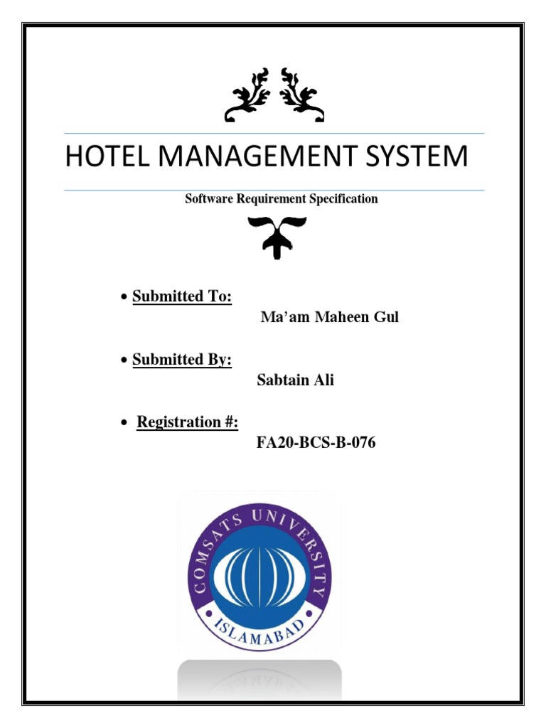Hotel Management System SRS | PDF | Business | Computers