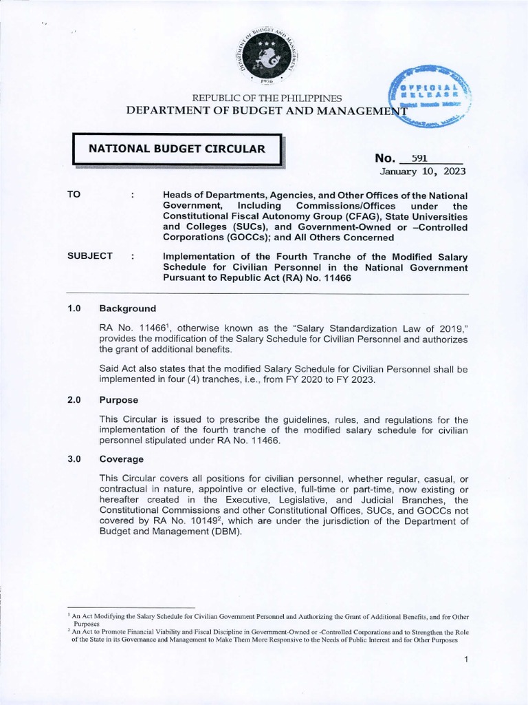 Implementation of NBC 591 Salary Tranche | PDF | Salary | Employment