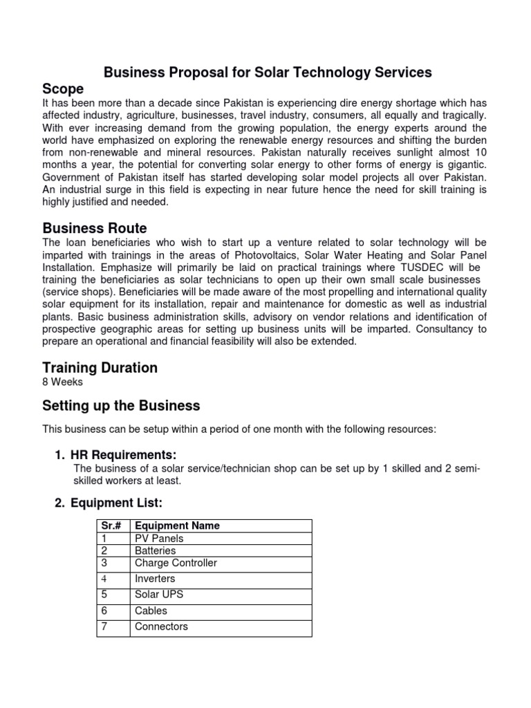 Solar Business Proposal for Pakistan | PDF | Solar Energy | Interest