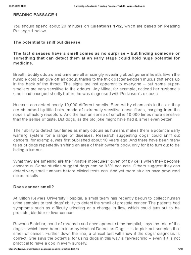 Cambridge Academic Reading Practice Test 44 - WWW - Ieltsdrive.in | PDF ...