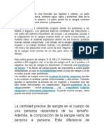 La Sangre Es Tejido Vivo Formado Por Líquidos y Sólidos