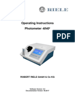Operating Instructions Photometer 4040: Robert Riele GMBH & Co KG