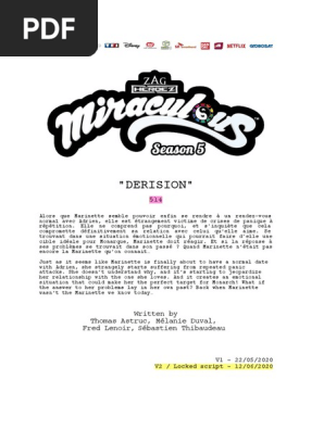 Miraculous Ladybug Season 5 Episode 14 Derision Script