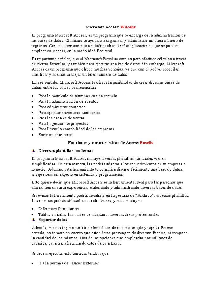 Guía de Microsoft Access en PDF | PDF | Bases de datos | Microsoft