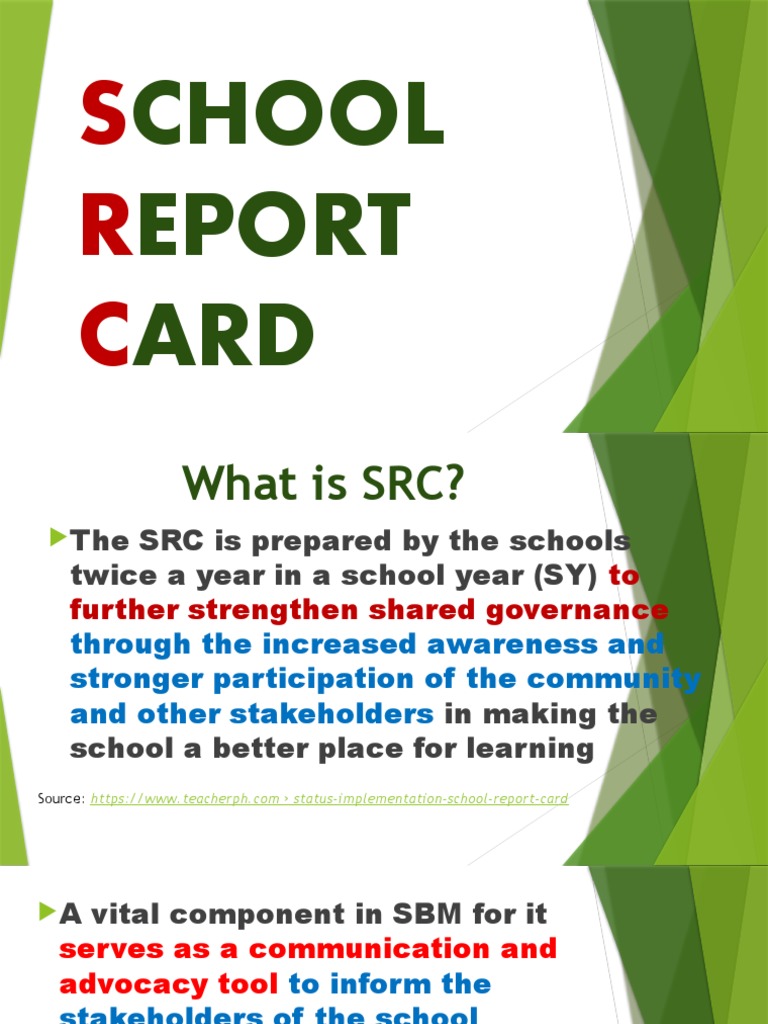 Understanding the School Report Card (SRC) | PDF