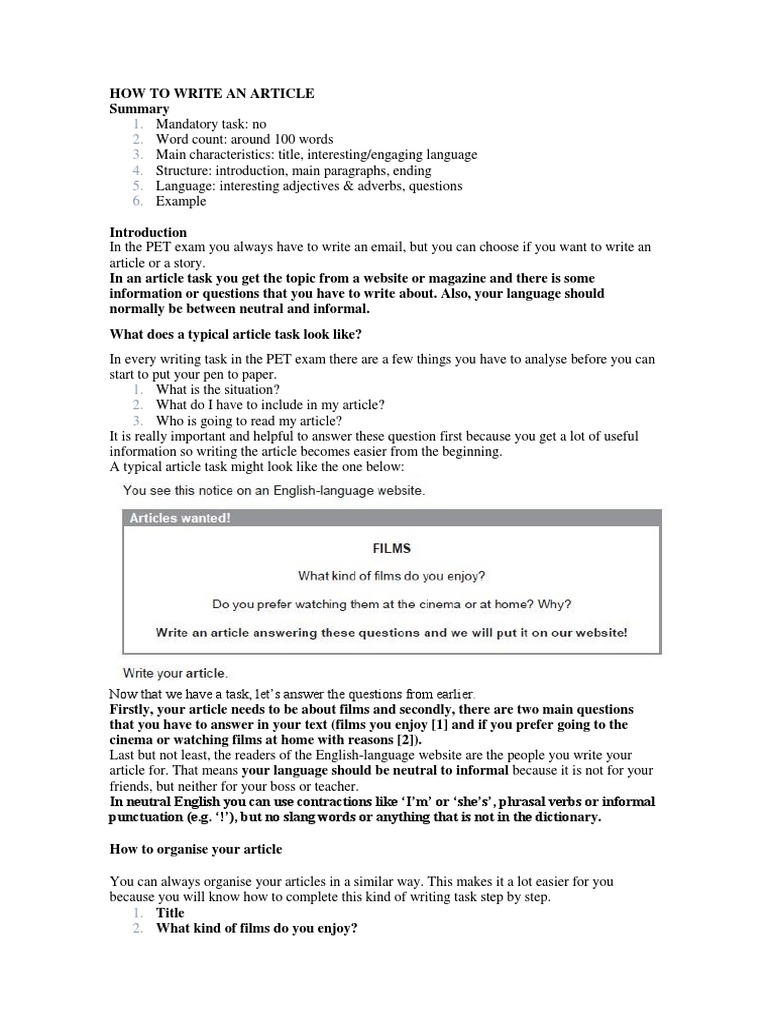 How To Write An Article | PDF | English Language | Linguistic Morphology