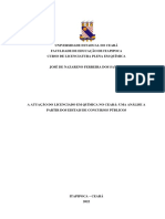 A Atuação Do Licenciado em Química No Ceará - Uma Análise Apartir Dos Editais de Concursos Públicos