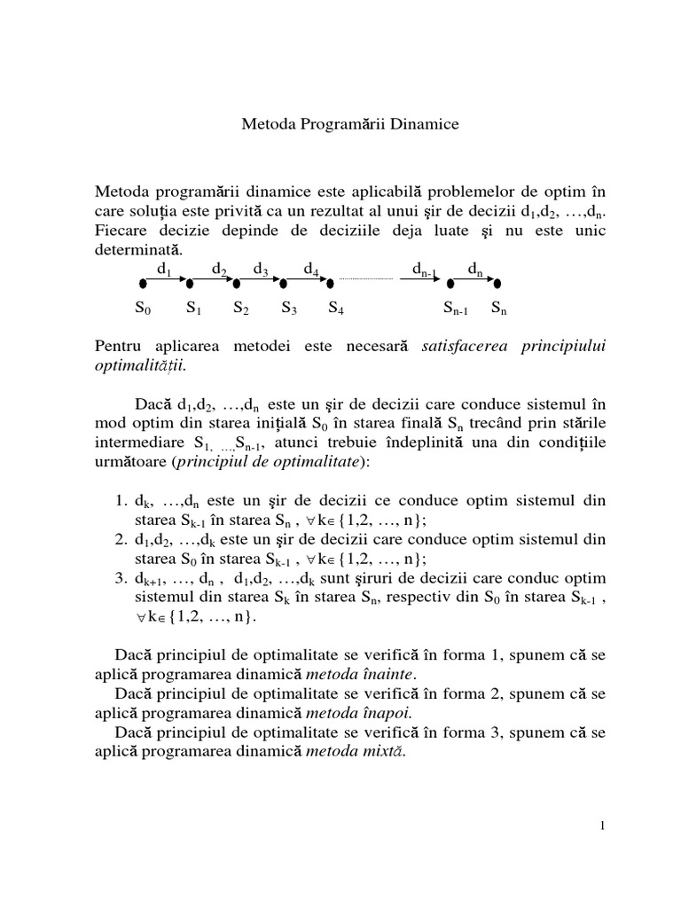 Curs 12-Metoda Programarii Dinamice | PDF
