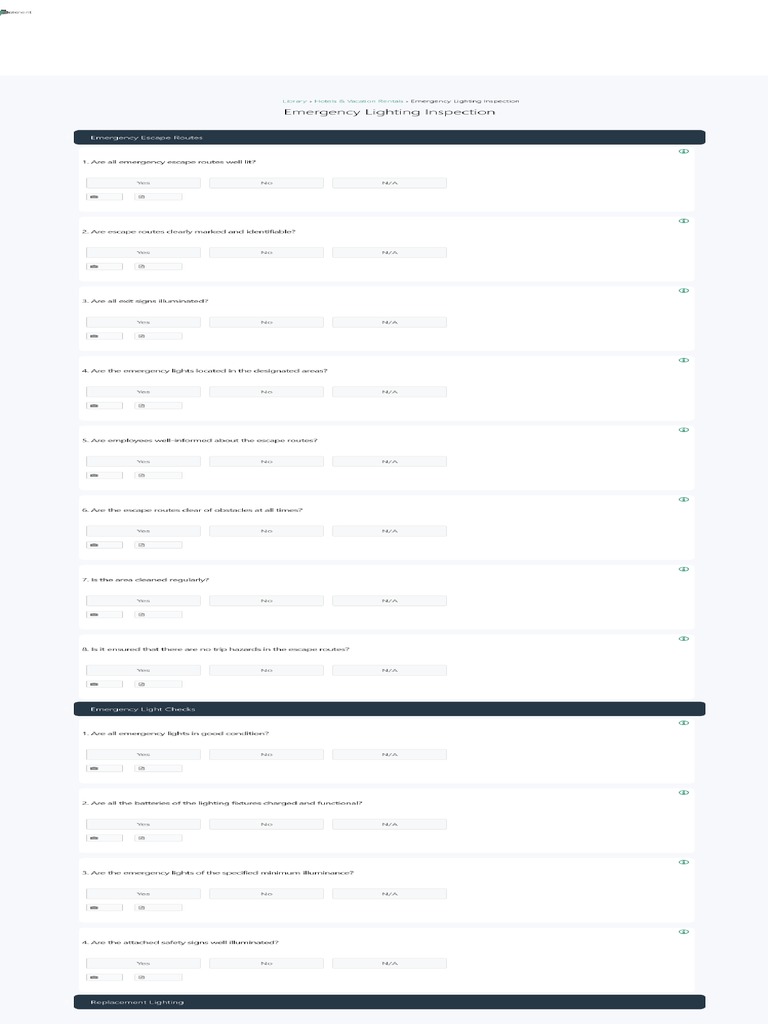 GoAudits Emergency Lighting Inspection (Sample) 1 PDF